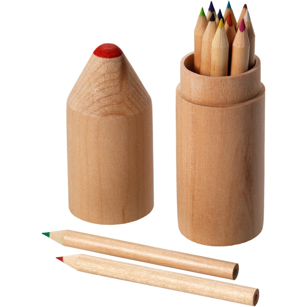 Logo trade promotional items image of: Bossy 12-piece coloured pencil set