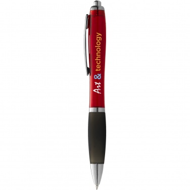 Logo trade promotional gifts picture of: Nash ballpoint pen coloured barrel and black grip