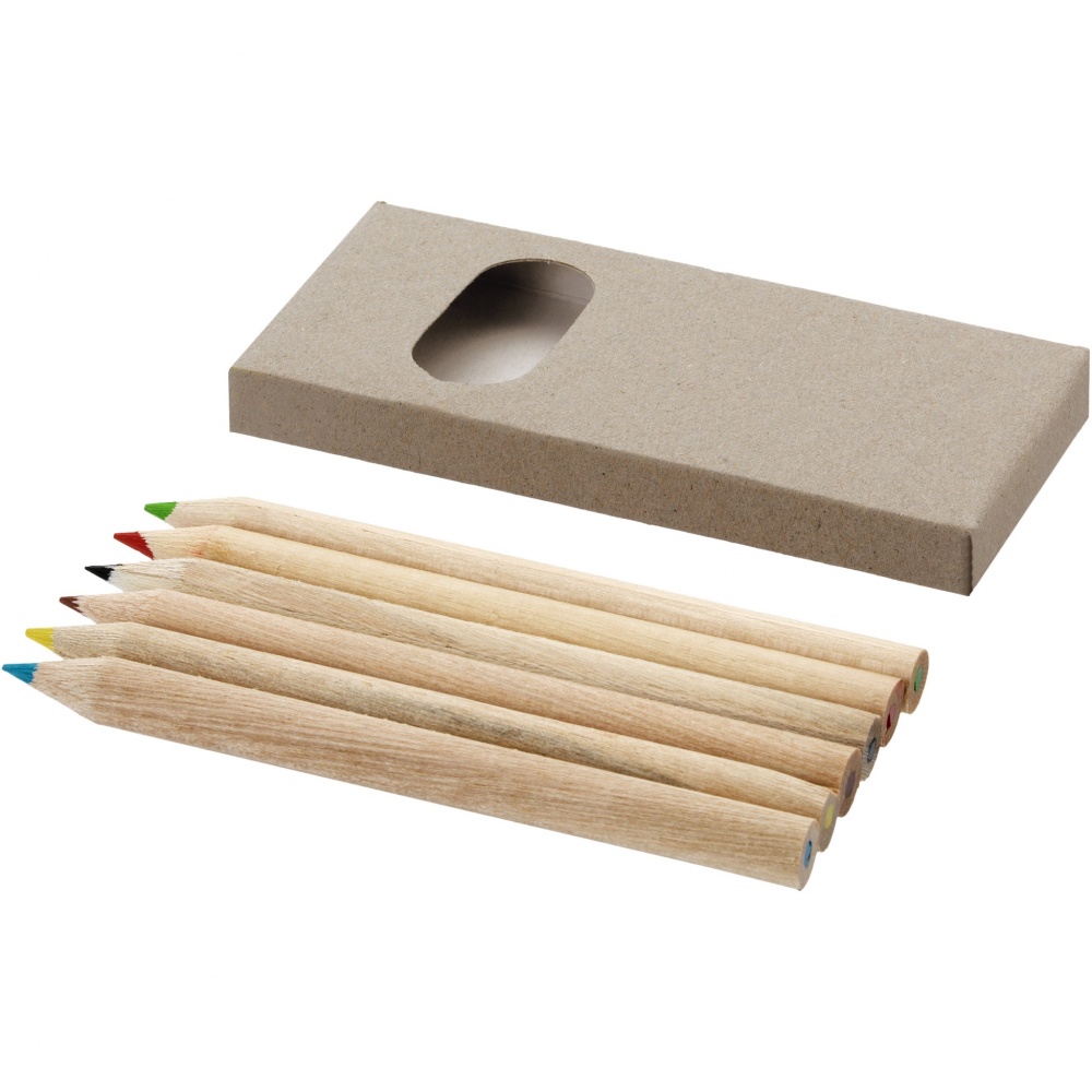 Logo trade promotional merchandise picture of: Ayola 6-piece coloured pencil set