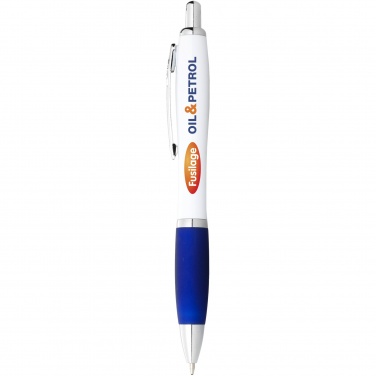 Logo trade promotional merchandise picture of: Nash ballpoint pen with white barrel and coloured grip