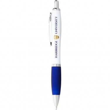 Logotrade advertising product image of: Nash ballpoint pen with white barrel and coloured grip