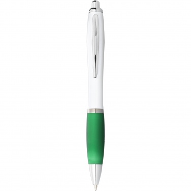 Logotrade business gifts photo of: Nash ballpoint pen with white barrel and coloured grip