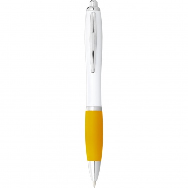 Logotrade business gift image of: Nash ballpoint pen with white barrel and coloured grip