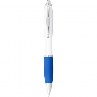 Logotrade advertising product image of: Nash ballpoint pen with white barrel and coloured grip