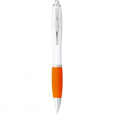 Logotrade promotional items photo of: Nash ballpoint pen with white barrel and coloured grip