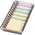 Spinner spiral notebook with coloured sticky notes, Natural