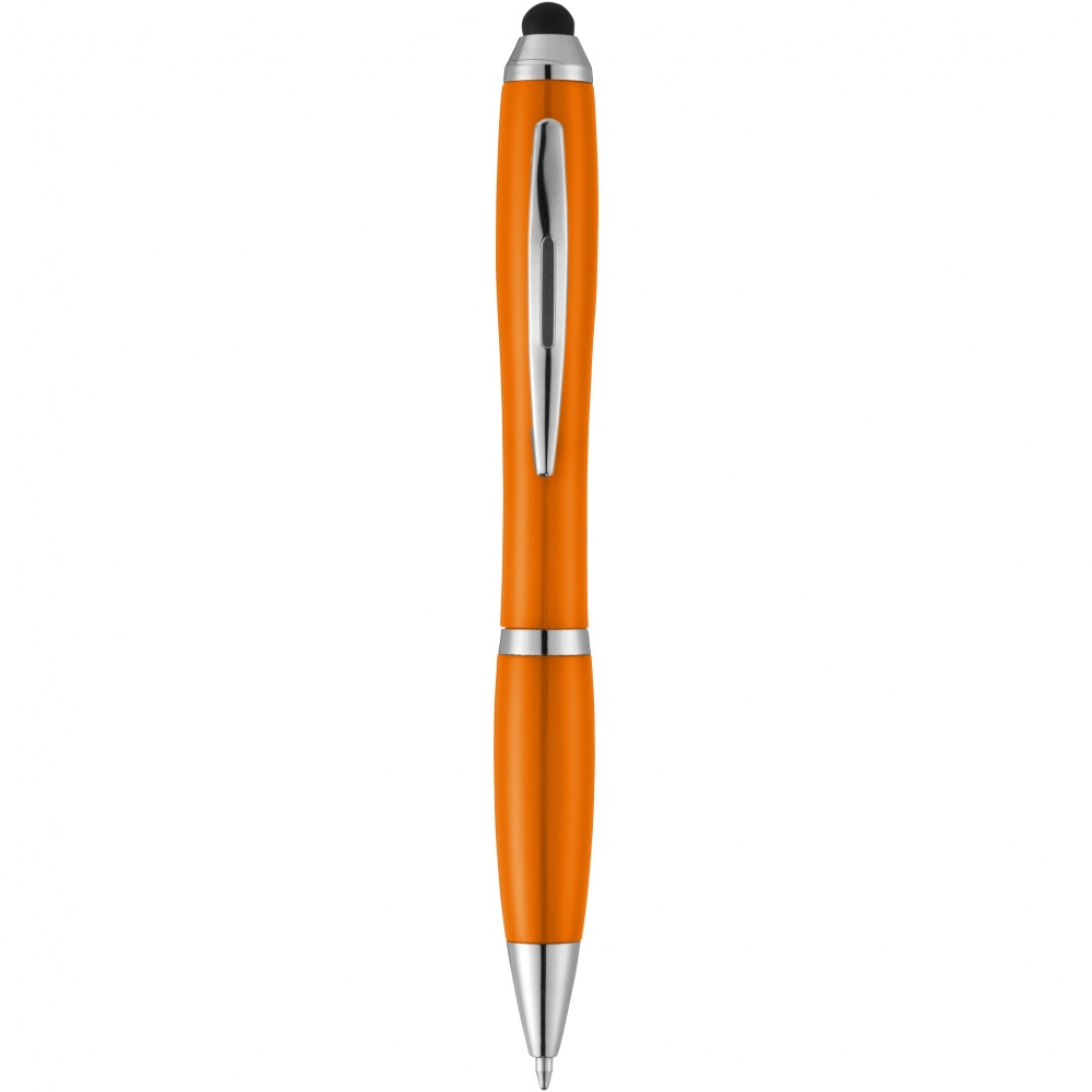 Logo trade promotional giveaways image of: Nash stylus ballpoint pen with coloured grip