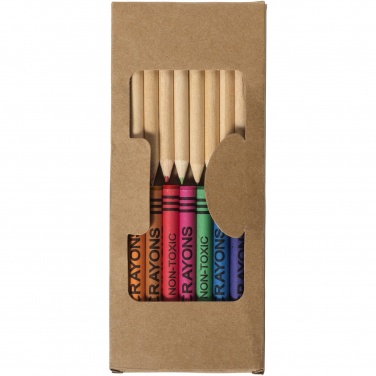 Logo trade promotional gifts picture of: Lucky 19-piece coloured pencil and crayon set