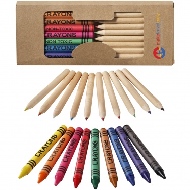 Logo trade advertising product photo of: Lucky 19-piece coloured pencil and crayon set