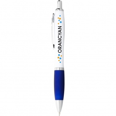 Logotrade promotional gift picture of: Nash ballpoint pen white barrel and coloured grip