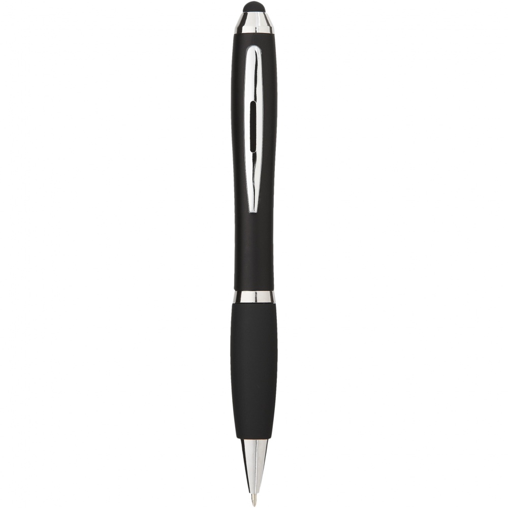 Logotrade corporate gift picture of: Nash coloured stylus ballpoint pen with black grip