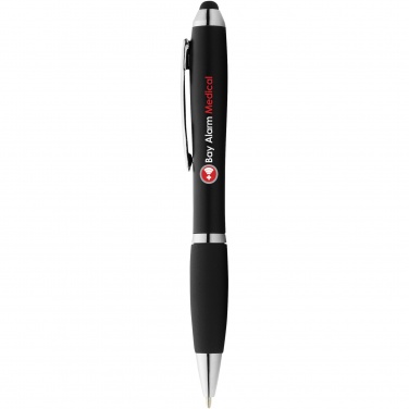 Logo trade business gift photo of: Nash coloured stylus ballpoint pen with black grip