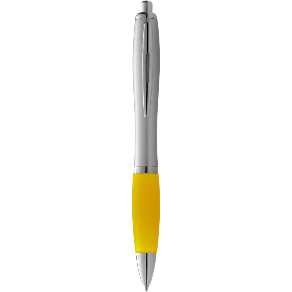 Logotrade promotional items photo of: Nash ballpoint pen silver barrel and coloured grip