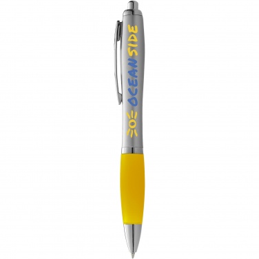 Logotrade advertising products photo of: Nash ballpoint pen silver barrel and coloured grip