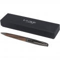 Loure wood barrel ballpoint pen, Solid black / Dark brown