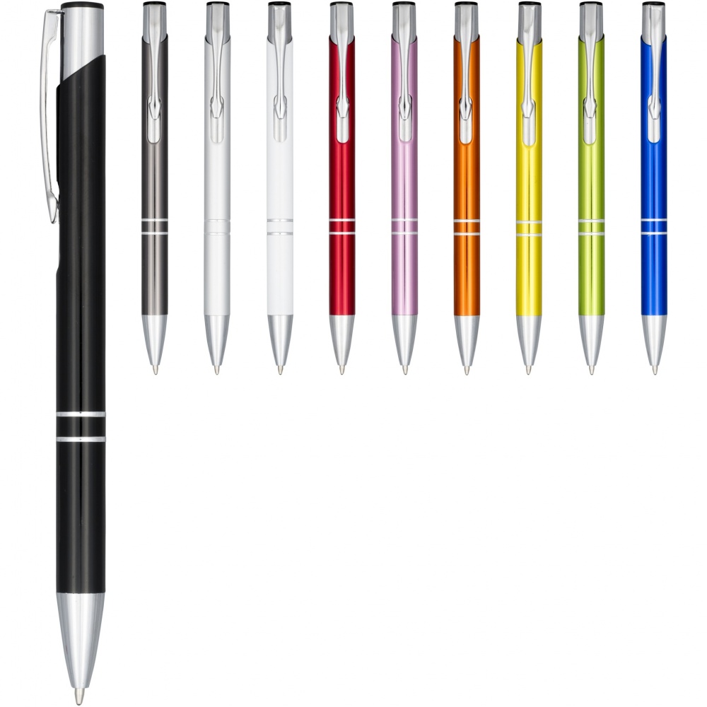 Logo trade promotional merchandise photo of: Moneta anodized aluminium click ballpoint pen