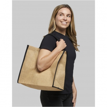 Logo trade promotional items picture of: Harry coloured edge jute tote bag 25L