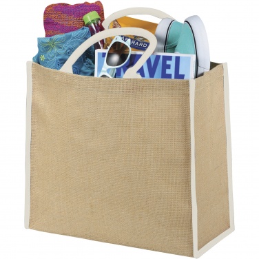 Logotrade business gift image of: Harry coloured edge jute tote bag 25L