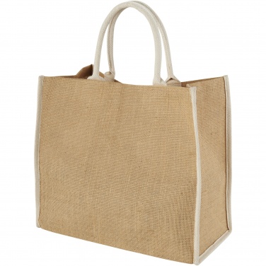 Logotrade promotional giveaway picture of: Harry coloured edge jute tote bag 25L