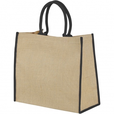 Logo trade promotional products image of: Harry coloured edge jute tote bag 25L