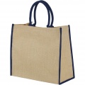 Harry coloured edge jute tote bag 25L, Natural / Navy