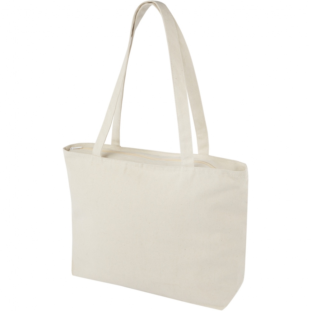 Logo trade promotional gift photo of: Ningbo 320 g/m² zippered cotton tote bag 15L