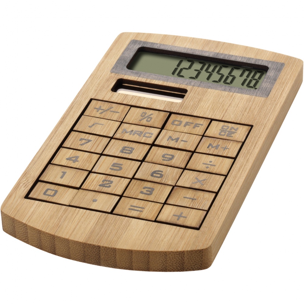 Logo trade promotional merchandise photo of: Eugene calculator made of bamboo