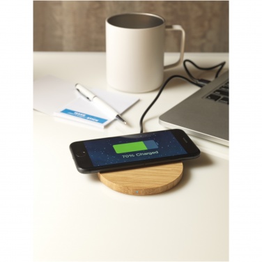 Logo trade promotional giveaways image of: Essence 5W bamboo wireless charging pad