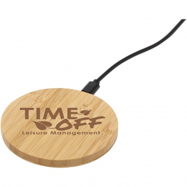 Logo trade promotional giveaways image of: Essence 5W bamboo wireless charging pad