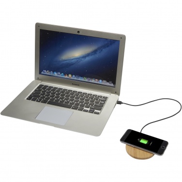 Logo trade corporate gift photo of: Essence 5W bamboo wireless charging pad