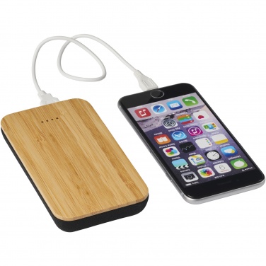 Logo trade promotional merchandise photo of: Future 6000 mAh bamboo/fabric wireless power bank