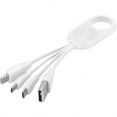 Logo trade advertising products image of: Troup 4-in-1 charging cable with type-C tip