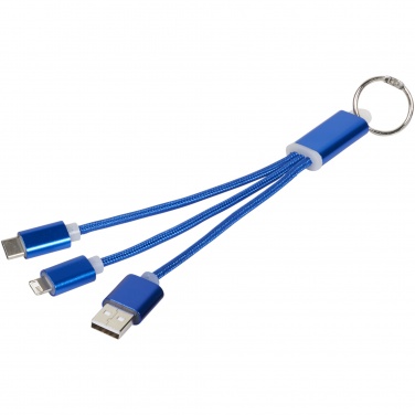 Logotrade promotional merchandise photo of: Metal 3-in-1 charging cable with keychain