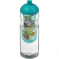 H2O Active® Base 650 ml dome lid sport bottle & infuser, Transparent / Aqua blue