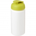 Baseline® Plus grip 500 ml flip lid sport bottle, White / Lime