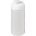 Baseline® Plus grip 500 ml flip lid sport bottle, Transparent / White