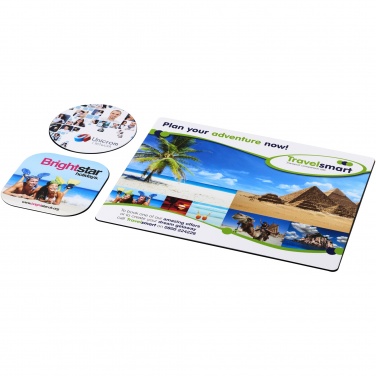 Logo trade business gift photo of: Brite-Mat® mouse mat and coaster set combo 1