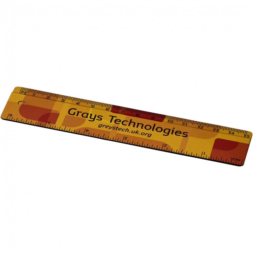 Logo trade promotional gifts image of: Terran 15 cm ruler from 100% recycled plastic