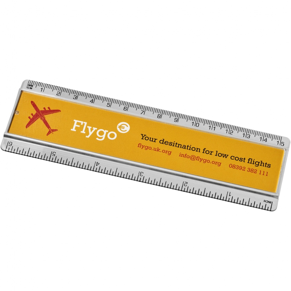 Logo trade business gift photo of: Ellison 15 cm plastic insert ruler