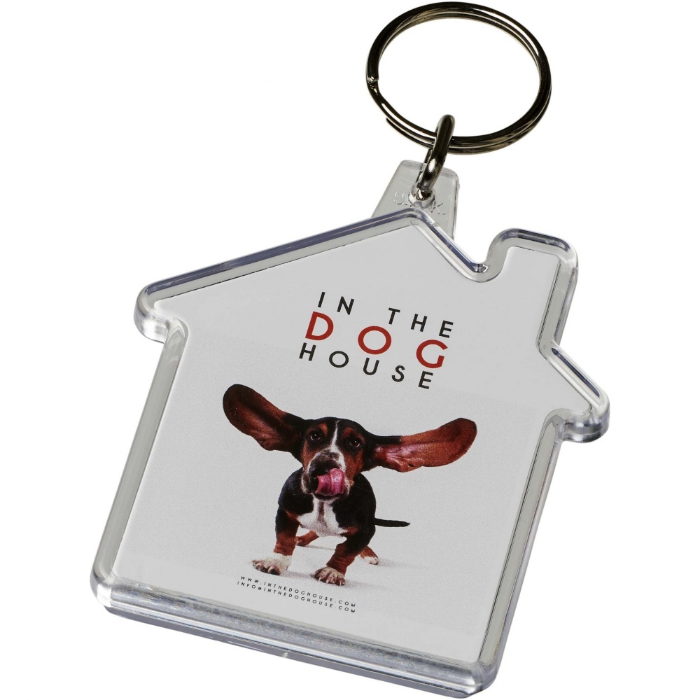 Logo trade promotional giveaway photo of: Combo house-shaped keychain