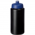 Baseline® Plus grip 500 ml sports lid sport bottle, Solid black / Blue