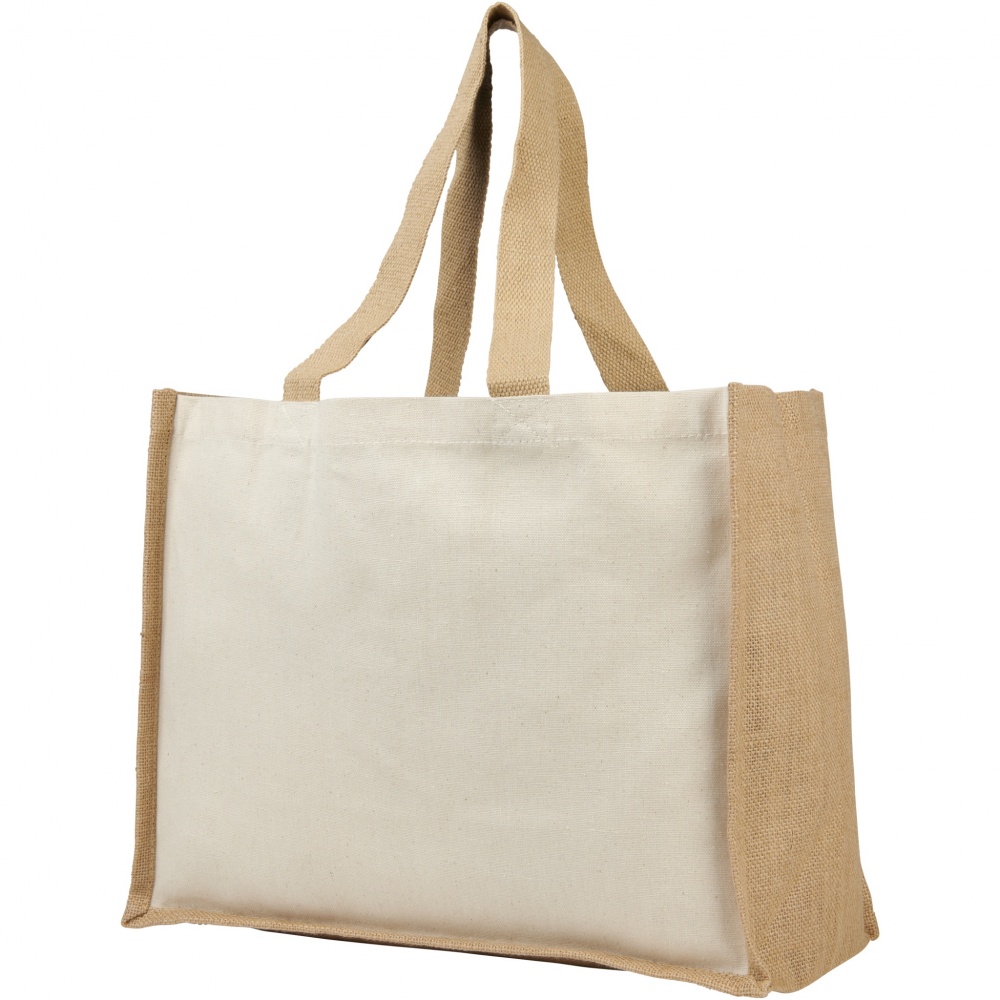 Logo trade promotional product photo of: Varai 320 g/m² canvas and jute shopping tote bag 23L