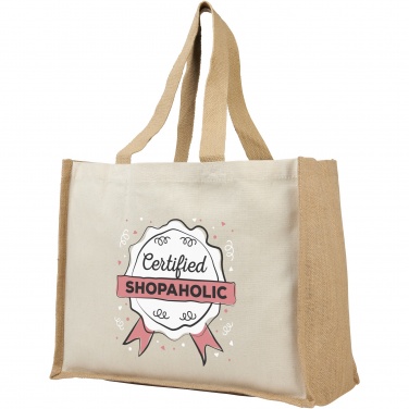 Logo trade promotional gift photo of: Varai 320 g/m² canvas and jute shopping tote bag 23L