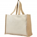 Varai 320 g/m² canvas and jute shopping tote bag 23L, Natural / Natural