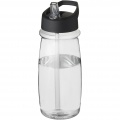 H2O Active® Pulse 600 ml spout lid sport bottle, Transparent / Solid black