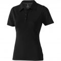 Markham short sleeve women's stretch polo, Solid black