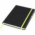 Noir medium notebook, Solid black / Lime