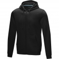 Ruby men’s organic recycled full zip hoodie, Solid black