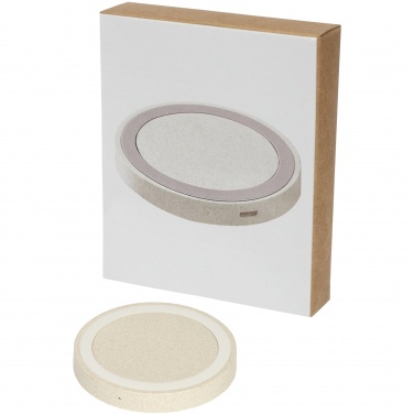 Logo trade advertising products image of: Naka 5W wheat straw wireless charging pad