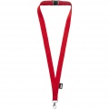 Tom recycled PET lanyard with breakaway closure, Red